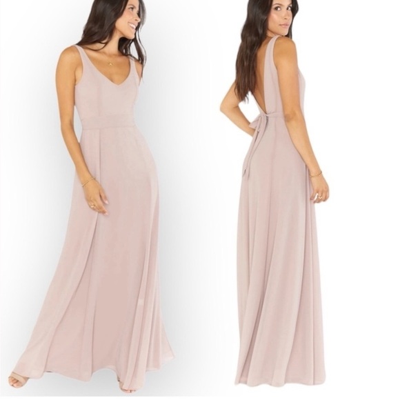 NWT Show Me Your MuMu Jenn Maxi Dress in Soft beige chiffon - Picture 1 of 14